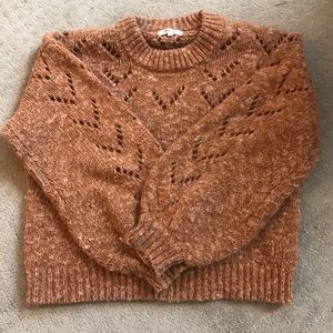 Madewell women’s Pointelle bubble sleeve pullover sweater size Small.